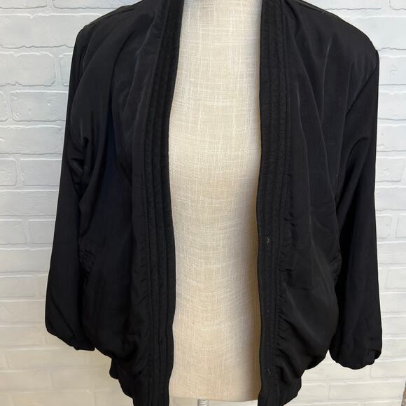 Sun Hung Velvet Floral Black Purple Reversible Bomber Style Button Jacket-sz  XL - Picture 4 of 8